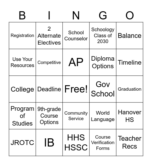 Registration Smackdown 2025 Bingo Card