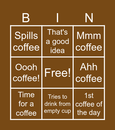 Paul's Coffee card Bingo Card