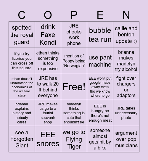 copenbingo Card