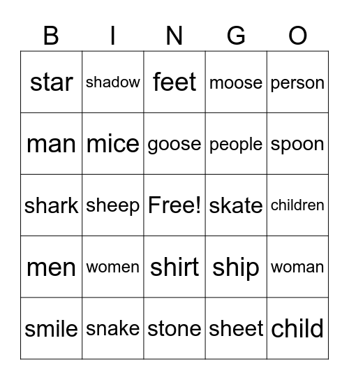 Words IV Term Bingo Card