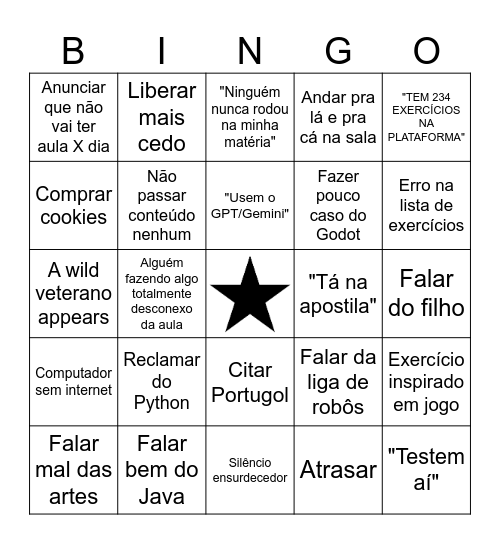 Bingo do Paulo Bingo Card