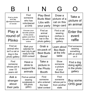 Best Buds Bingo Card