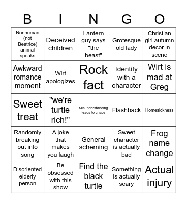 Over the Garden Wall101 Bingo Card