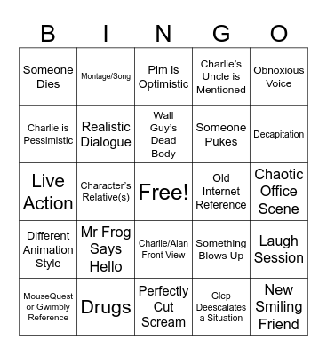 Smiling Friends Season 3 Bingo Card