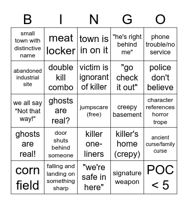 spookmoween bingo Card