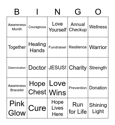 BREAST CANCER AWARENESS Bingo Card