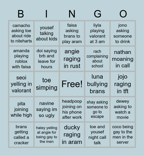 ATOE Bingo Card