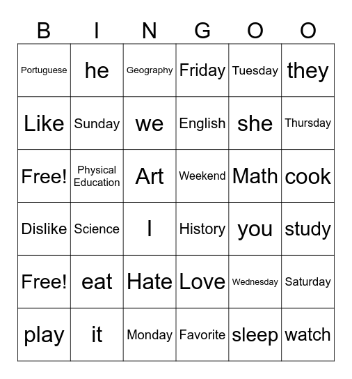 CED Darcy Ribeiro Bingo Card