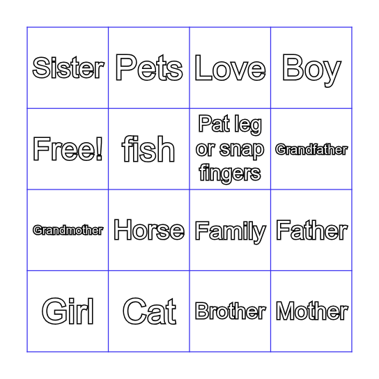 Family BINGO Card