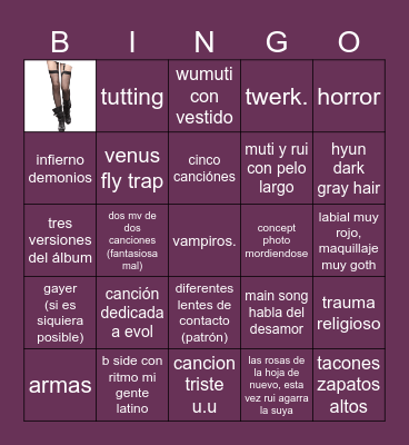 XLOV UXLXVE Bingo Card