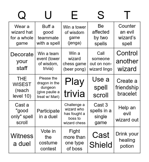 Good Wisest Wizard Bingo 2025 Bingo Card