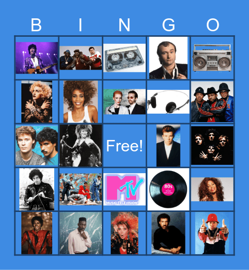 Groovin' in the 80s Bingo Card