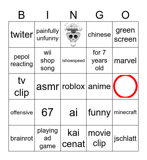 youtube shorts Bingo Card