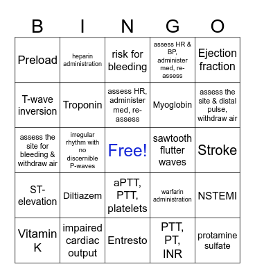 Case Study Bingo Card