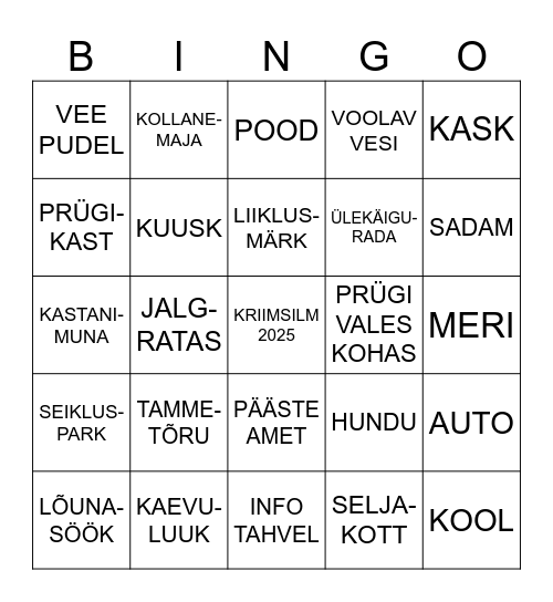 KRIIMSILM 2025 Bingo Card