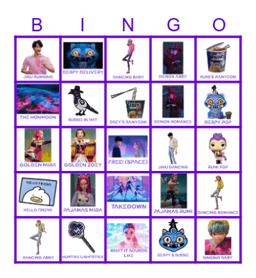 KPOP DEMON HUNTERS Bingo Card