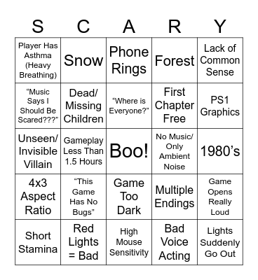 Darryl’s Spoopy Stream Bingo 2025 Bingo Card