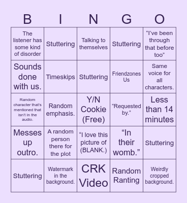Kristina. P Bingo Card