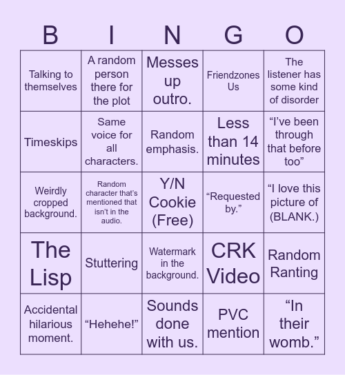 Kristina. P Bingo Card