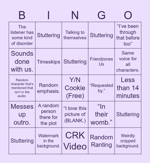 Kristina. P Bingo Card