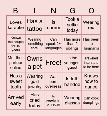 PEOPLE BINGO Card