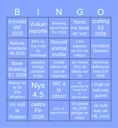 CitizenCon 2955 Bingo Card
