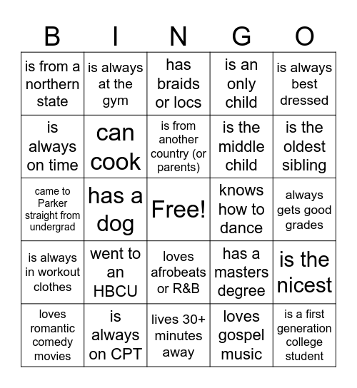 SABCA! Find someone who... Bingo Card
