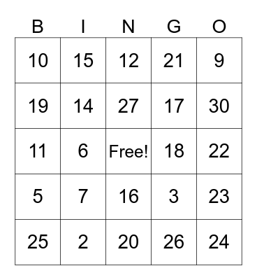 French Honor Society Bingo Card