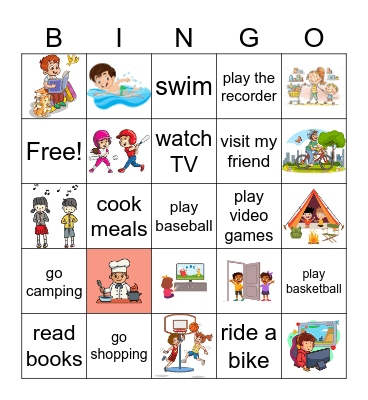 Bingo Card - What Do You Like to Do Bingo Card