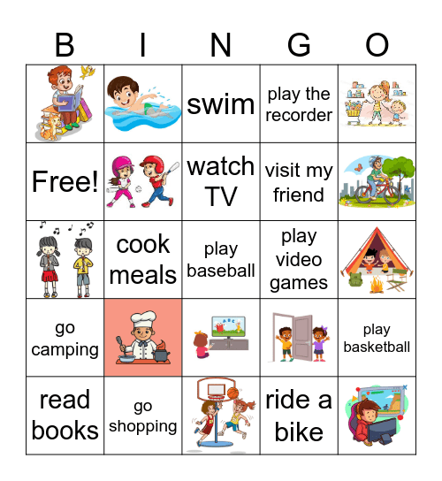 Bingo Card - What Do You Like to Do Bingo Card