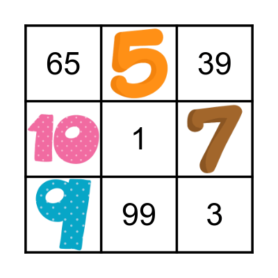 Lotería Numérica Bingo Card