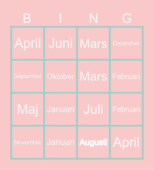 Happy Pancake Bingo Card