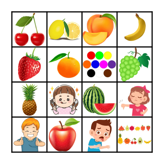 Fruit Bingo Card