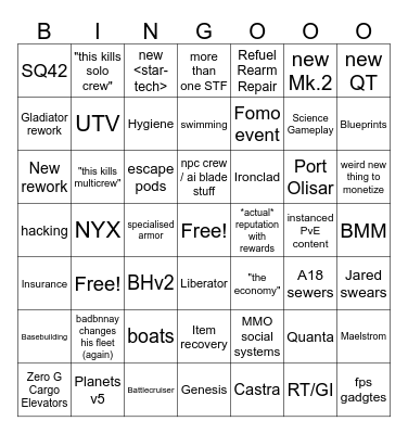 CitizenCon Direct 2025 Bingo Card