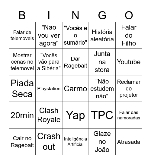 Carmo bing Bingo Card