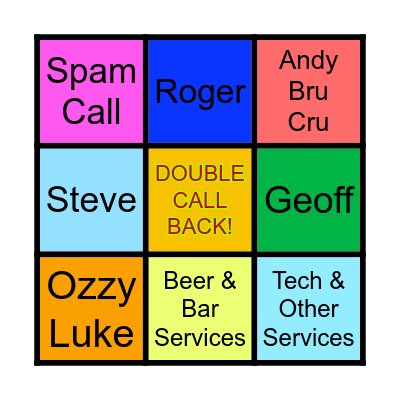 JORDAN PHONE BINGO Card