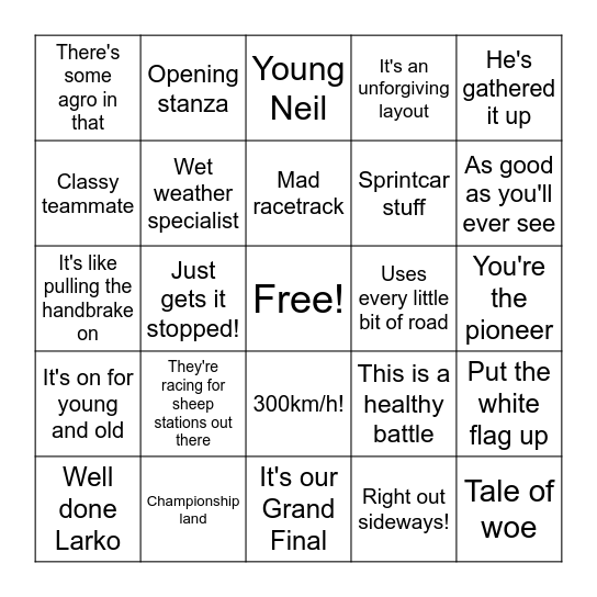Bingo Card