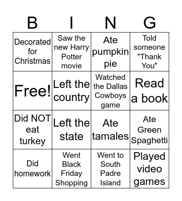Find Someone Who...during break Bingo Card