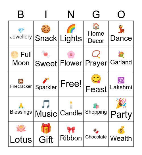 Diwali Bingo Card