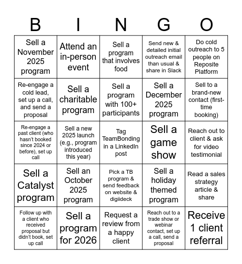 Booked Solid Bingo Card