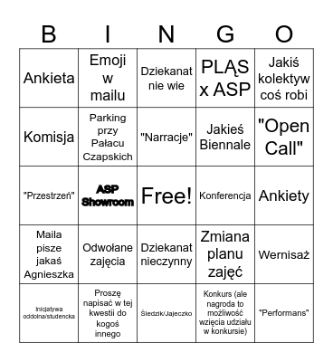 Mail od WBASK Bingo Card