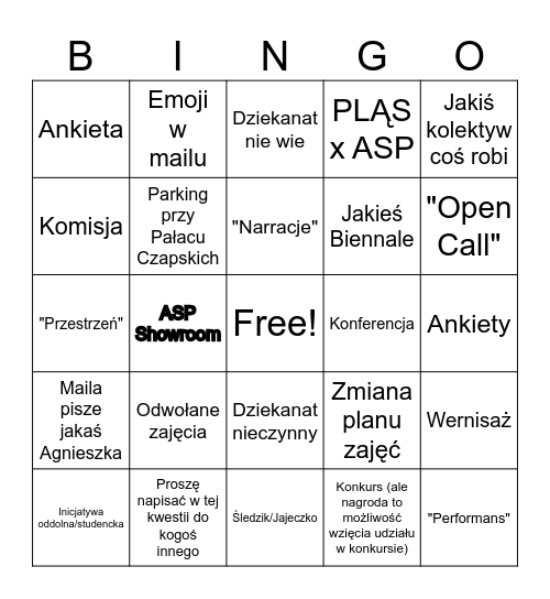 Mail od WBASK Bingo Card