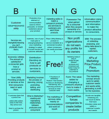 SUNY Marketing Bingo Card
