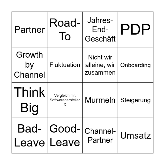 Mitarbeitenden Meeting Q3 Bingo Card