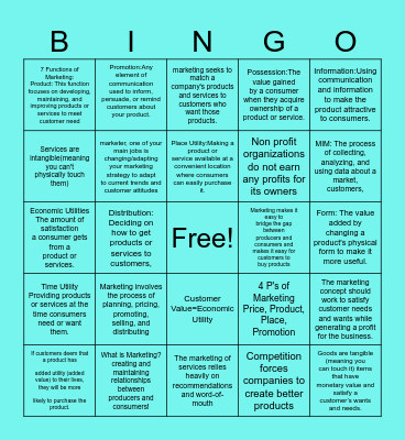 SUNY Marketing Bingo Card