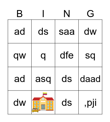 English area Bingo 2025 Bingo Card