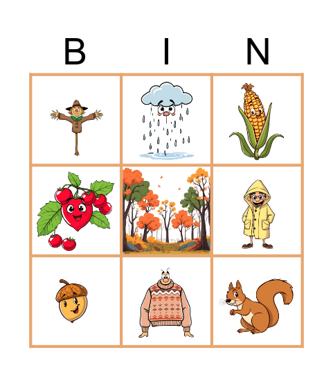 Autumn Bingo Card