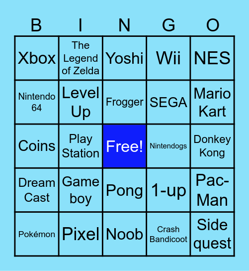 Retro Video Game Bingo Card