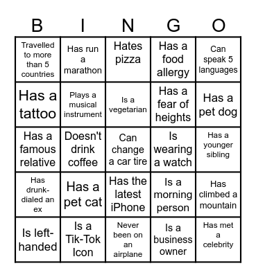 WORKSGIVING BINGO Card