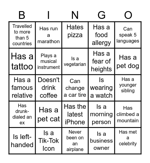 WORKSGIVING BINGO Card